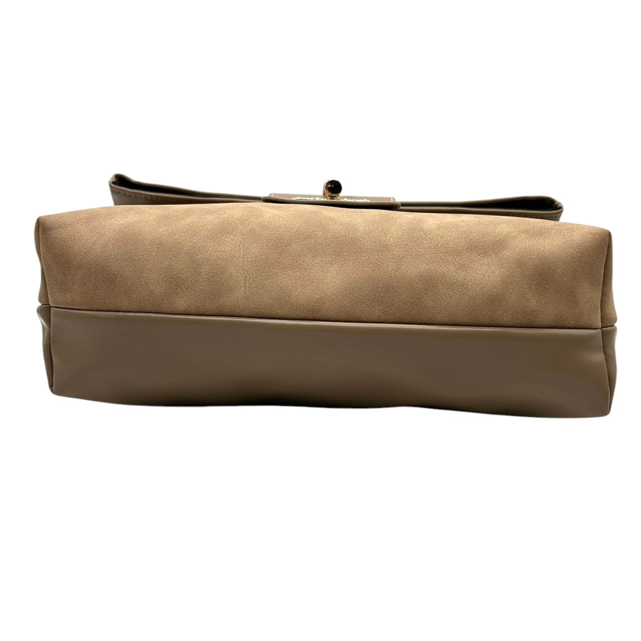 【美品】PAPILLONNER パピヨネ 2WAY クラッチバッグ ショルダーバッグ ハンドバッグ 斜め掛け可 レザー スエード ベージュ系 バンブー ターンロック レディース エレガント スタイリッシュ 人気モデル クリーニング済み s54