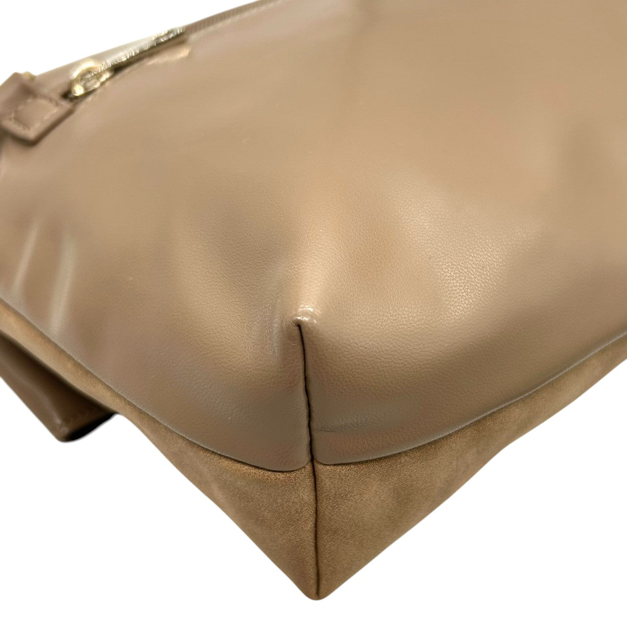 【美品】PAPILLONNER パピヨネ 2WAY クラッチバッグ ショルダーバッグ ハンドバッグ 斜め掛け可 レザー スエード ベージュ系 バンブー ターンロック レディース エレガント スタイリッシュ 人気モデル クリーニング済み s54