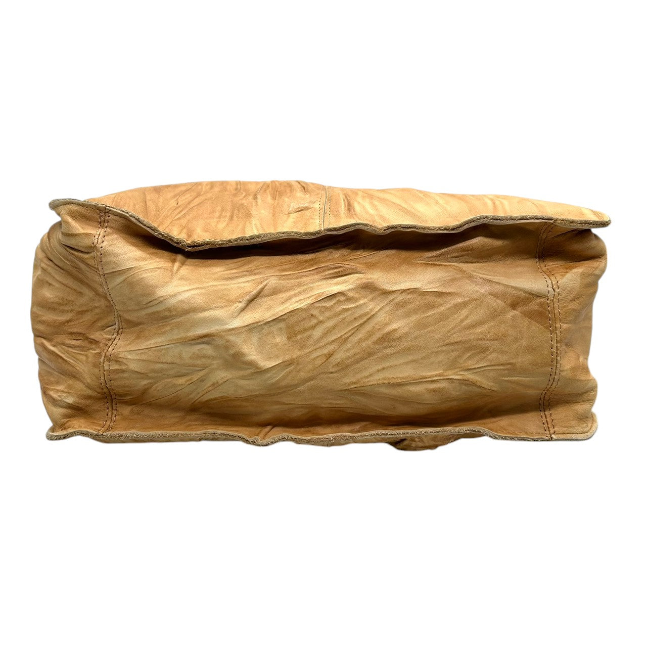 【美品】Anti-Forme Design アンチフォルムデザイン トートバッグ ワンショルダー 自立可 A4収納可 大容量 本革 レザー シワ加工 パッチワーク ブラウン キャメル系 レディース ナチュラル カジュアル 人気モデル クリーニング済み s67