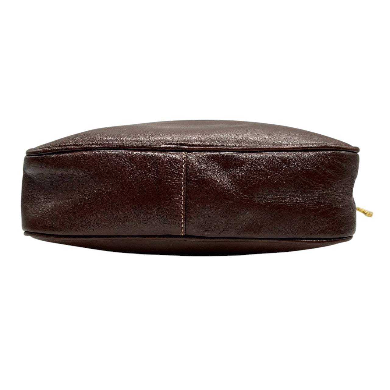 【美品】GOLD PFEIL ゴールドファイル ショルダーバッグ 斜め掛け可 本革 レザー ダークブラウン ゴールド金具 ドイツ製 ヴィンテージ クラシック レディース メンズ ユニセックス 上品 エレガント 人気モデル クリーニング済み s74