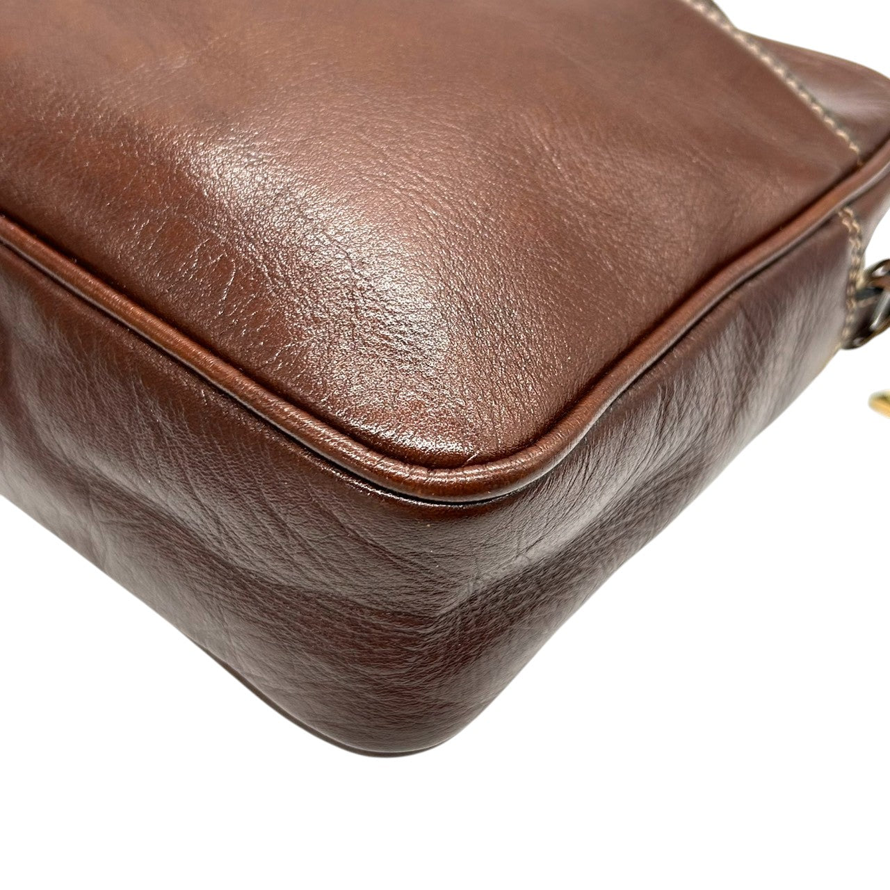 【美品】GOLD PFEIL ゴールドファイル ショルダーバッグ 斜め掛け可 本革 レザー ダークブラウン ゴールド金具 ドイツ製 ヴィンテージ クラシック レディース メンズ ユニセックス 上品 エレガント 人気モデル クリーニング済み s74