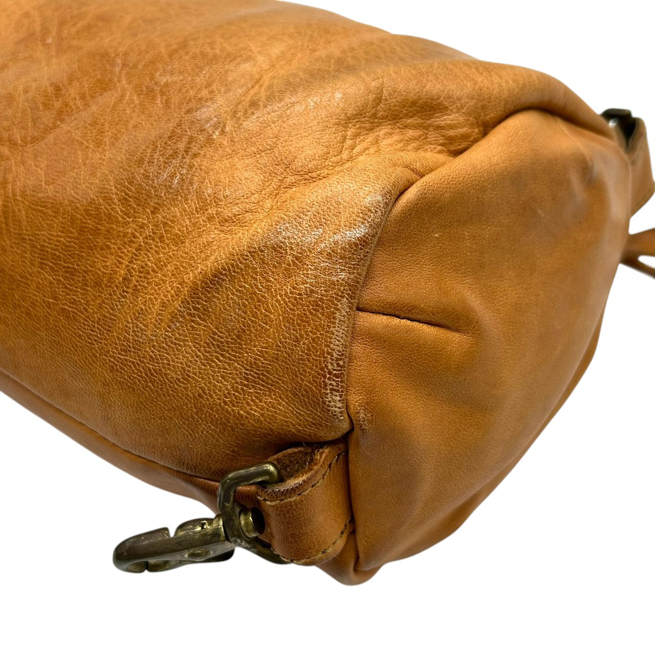 【Butler Verner Sails】バトラーバーナーセイルズ ショルダーバッグ ドラムバッグ 筒形 斜め掛け可 本革 レザー キャメル ブラウン系 日本製 メンズ レディース ユニセックス カジュアル ヴィンテージ風 人気モデル クリーニング済み s74