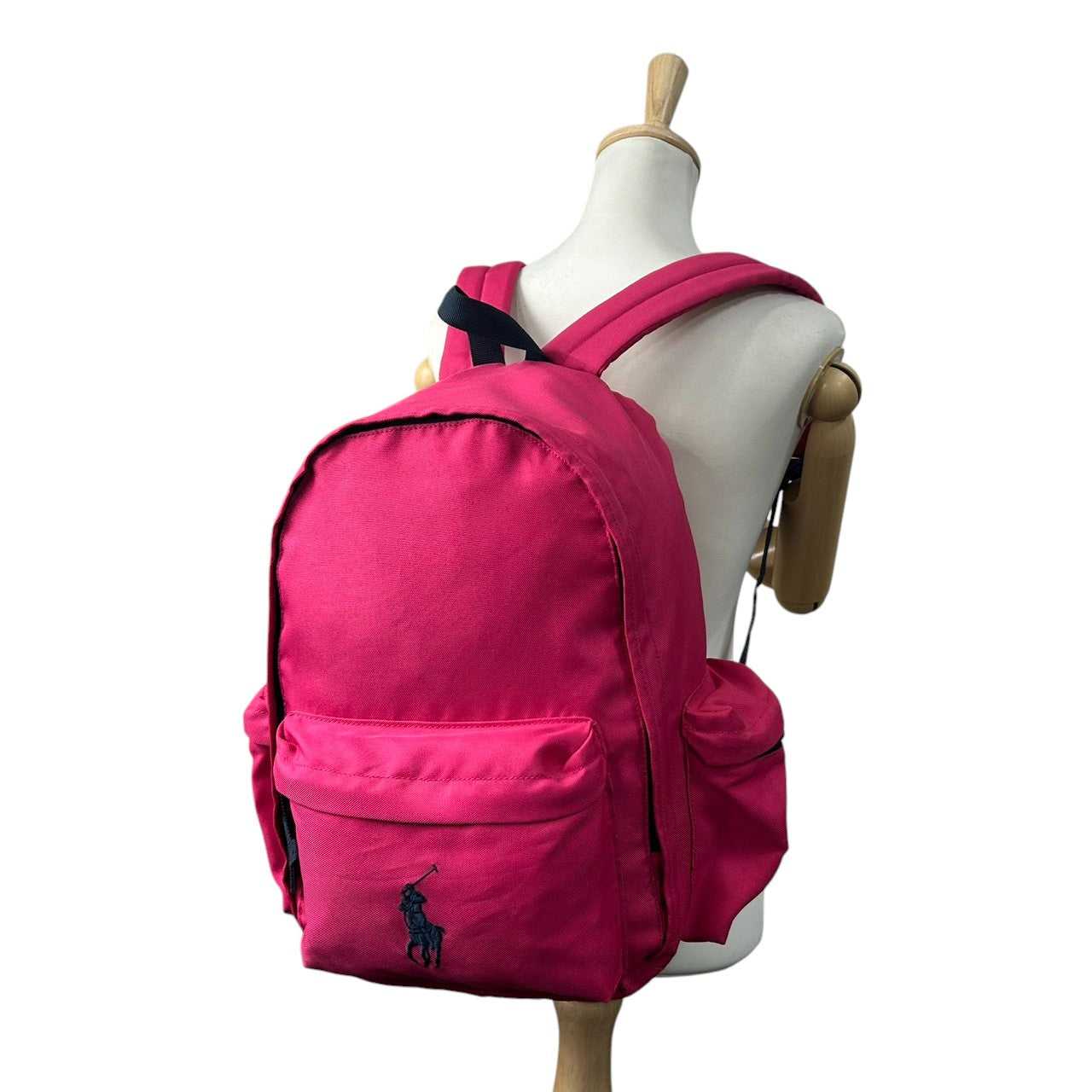 【未使用級】ポロ ラルフローレン リュック・デイパック バックパック ナイロン ピンク ネイビー ポニー刺繍 ロゴ A4収納可 軽量 大容量 カジュアル レディース メンズ ユニセックス 通勤 通学 旅行 シンプルデザイン クリーニング済み 自立可 u13