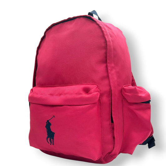 【未使用級】ポロ ラルフローレン リュック・デイパック バックパック ナイロン ピンク ネイビー ポニー刺繍 ロゴ A4収納可 軽量 大容量 カジュアル レディース メンズ ユニセックス 通勤 通学 旅行 シンプルデザイン クリーニング済み 自立可 u13