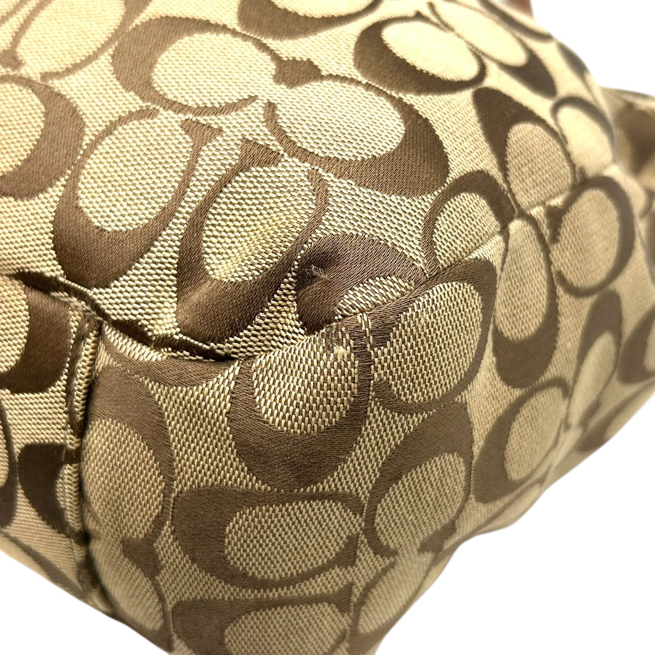 コーチ トートバッグ シグネチャー キャンバス レザー ブラウン F15146 A4収納可 肩掛け ワンショルダー 通勤 通学 レディース ハンドバッグ チャーム付き エレガント クラシックデザイン クリーニング済み s63