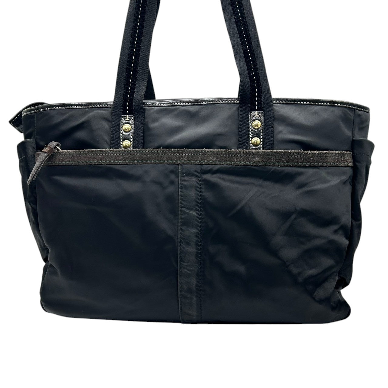 【美品】コーチ トートバッグ ハンプトンズ ウィークエンド 10102 ナイロン レザー ブラック 2WAY ビジネスバッグ A4収納可 大容量 斜め掛け可 メンズ 通勤 通学 旅行 チャーム付き クリーニング済み s57