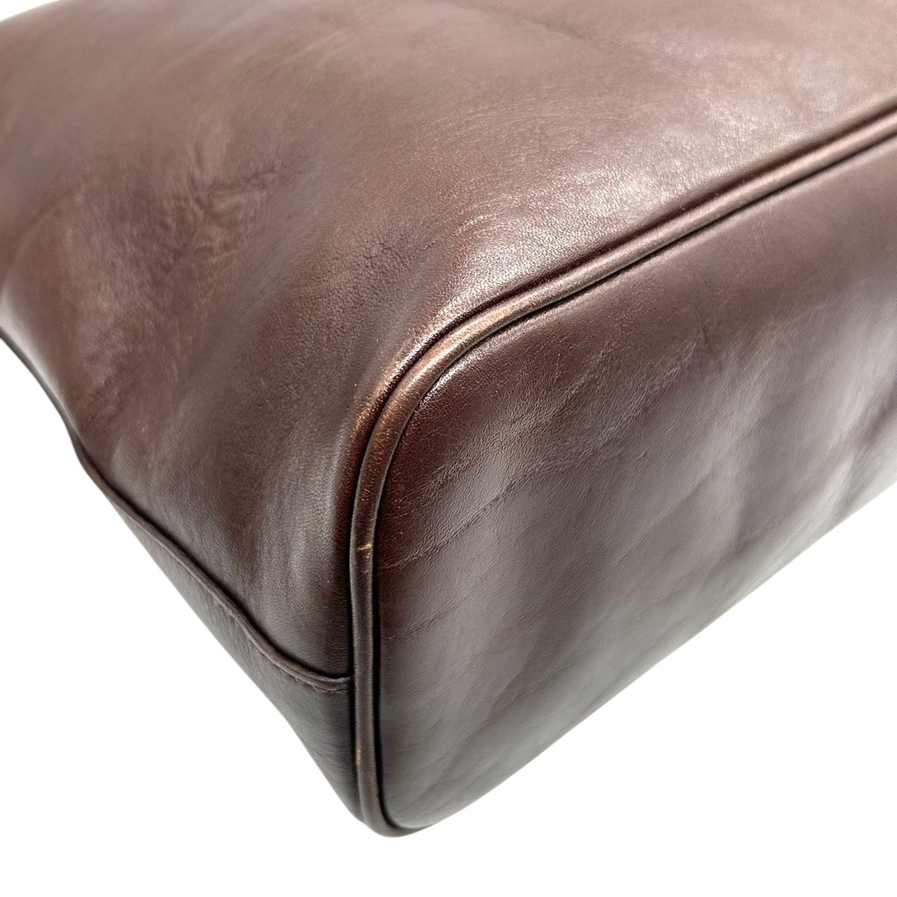 ヒロフ ショルダーバッグ Hロゴ レザー 本革 ダークブラウン ハンドバッグ A4収納可 レディース ビジネス 通勤 フォーマル 大容量 デイリーユース シンプル エレガント イタリア製 上質レザー クリーニング済み 自立可 s44