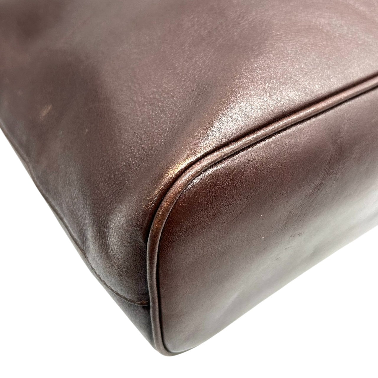 ヒロフ ショルダーバッグ Hロゴ レザー 本革 ダークブラウン ハンドバッグ A4収納可 レディース ビジネス 通勤 フォーマル 大容量 デイリーユース シンプル エレガント イタリア製 上質レザー クリーニング済み 自立可 s44