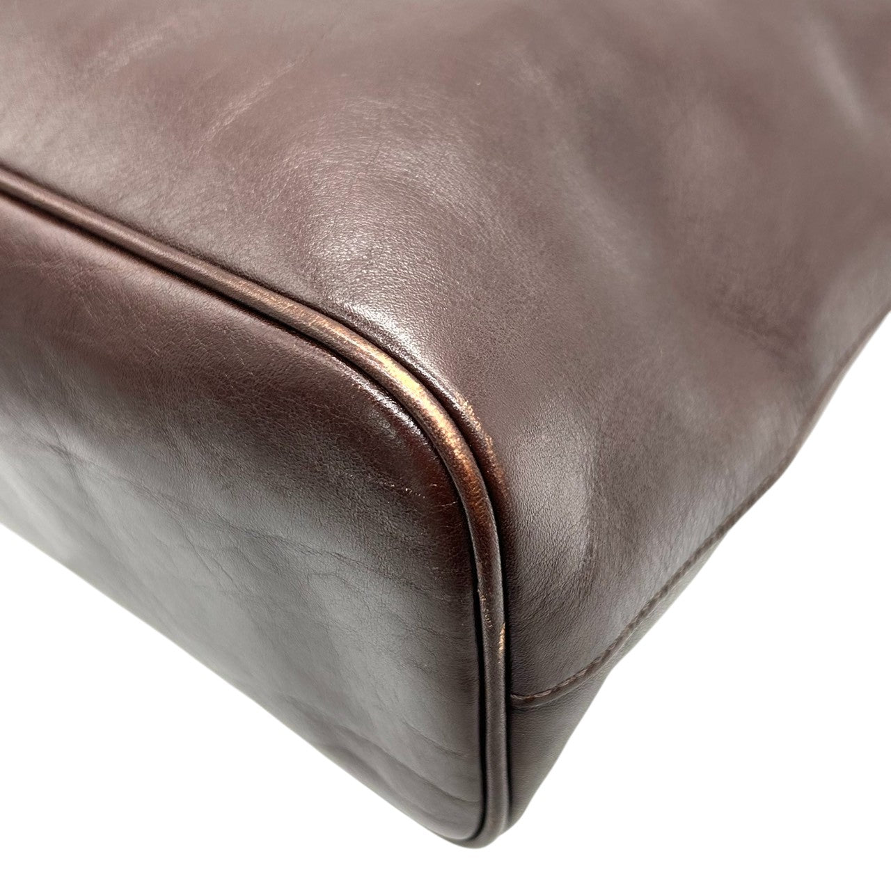 ヒロフ ショルダーバッグ Hロゴ レザー 本革 ダークブラウン ハンドバッグ A4収納可 レディース ビジネス 通勤 フォーマル 大容量 デイリーユース シンプル エレガント イタリア製 上質レザー クリーニング済み 自立可 s44