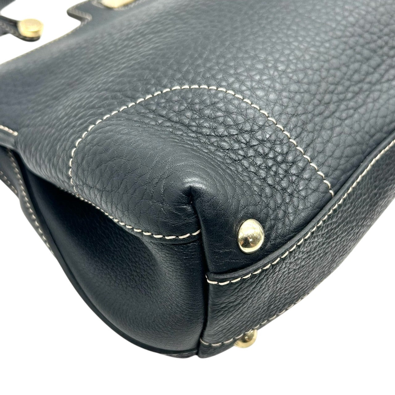 フルラ 2WAY ハンドバッグ ショルダーバッグ レザー 型押しレザー ブラック ホワイト バイカラー ターンロック レディース エレガント フォーマル イタリア製 上品 高級感 通勤 お出かけ クリーニング済み 自立可 s40