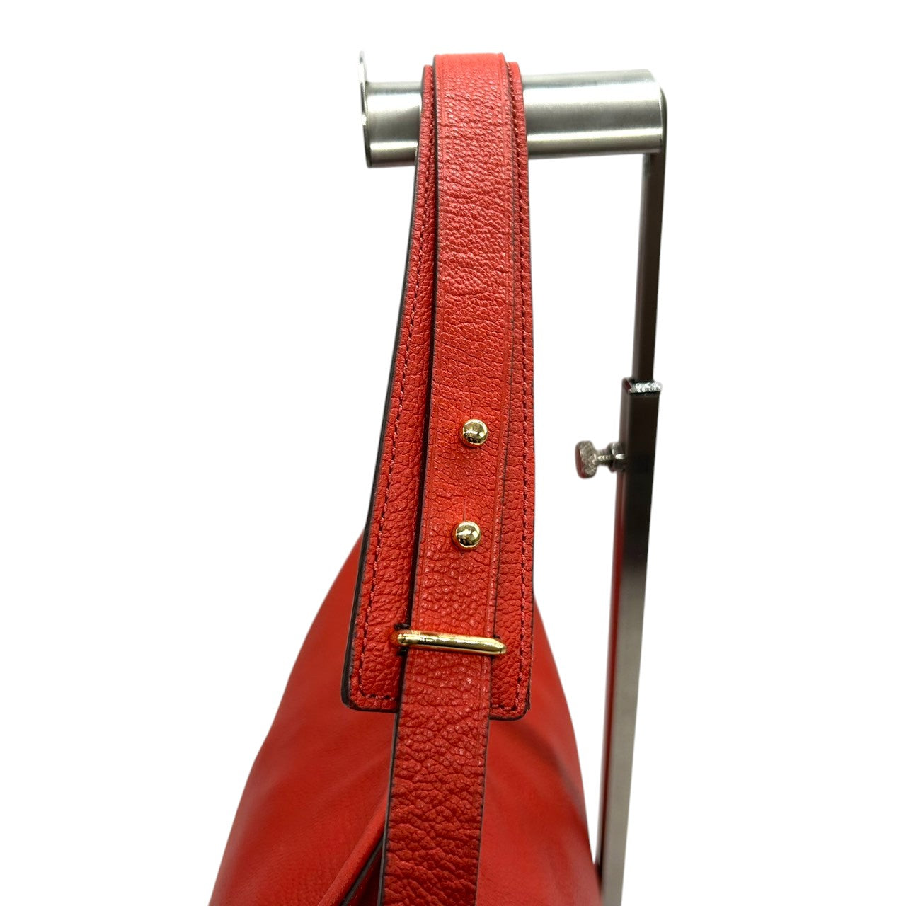 【美品】ローレンラルフローレン ハンドバッグ レザー 本革 レッド ワンショルダー A4収納可 大容量 ホーボーバッグ 肩掛け RLLロゴ レディース エレガント カジュアル シボ革 ゴールド金具 クリーニング済み s86