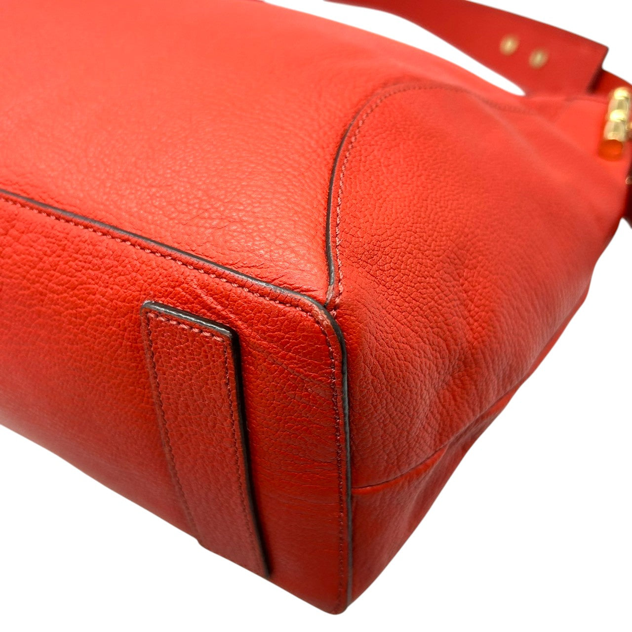 【美品】ローレンラルフローレン ハンドバッグ レザー 本革 レッド ワンショルダー A4収納可 大容量 ホーボーバッグ 肩掛け RLLロゴ レディース エレガント カジュアル シボ革 ゴールド金具 クリーニング済み s86
