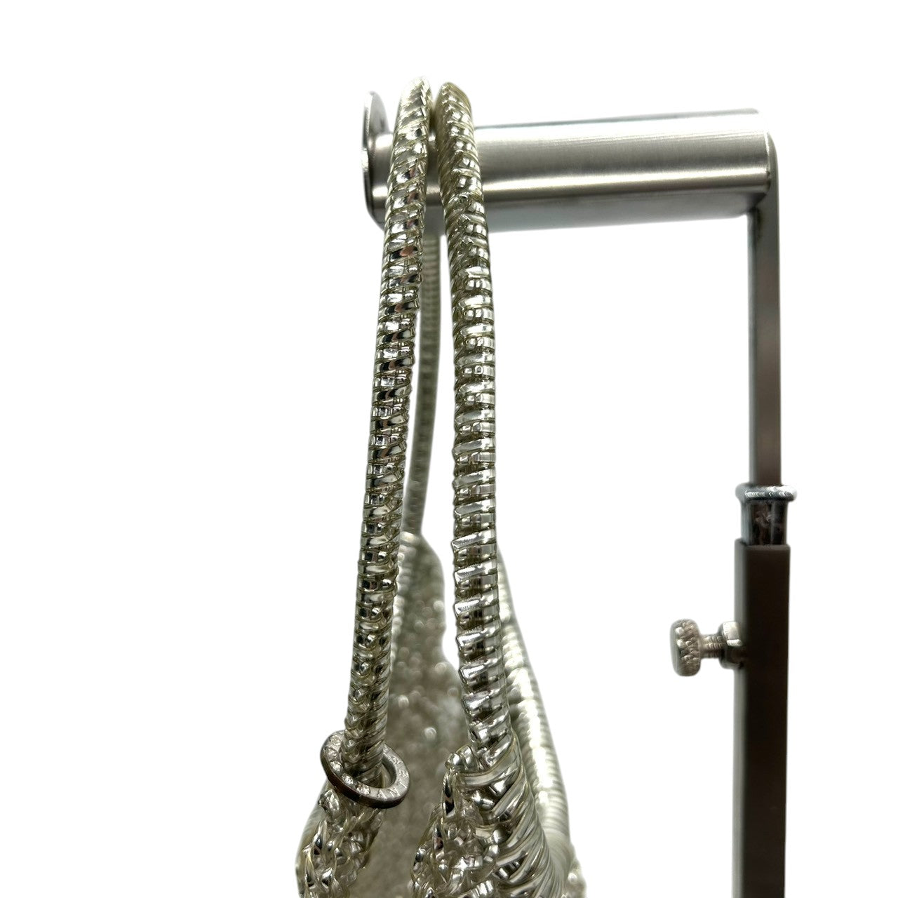 【新品同様】アンテプリマ ワイヤーバッグ スタンダード ラウンド ハンドバッグ シルバー ワンショルダー 肩掛け レディース リングロゴ ラインストーン パーティーバッグ エレガント フォーマル キラキラ クリーニング済み M