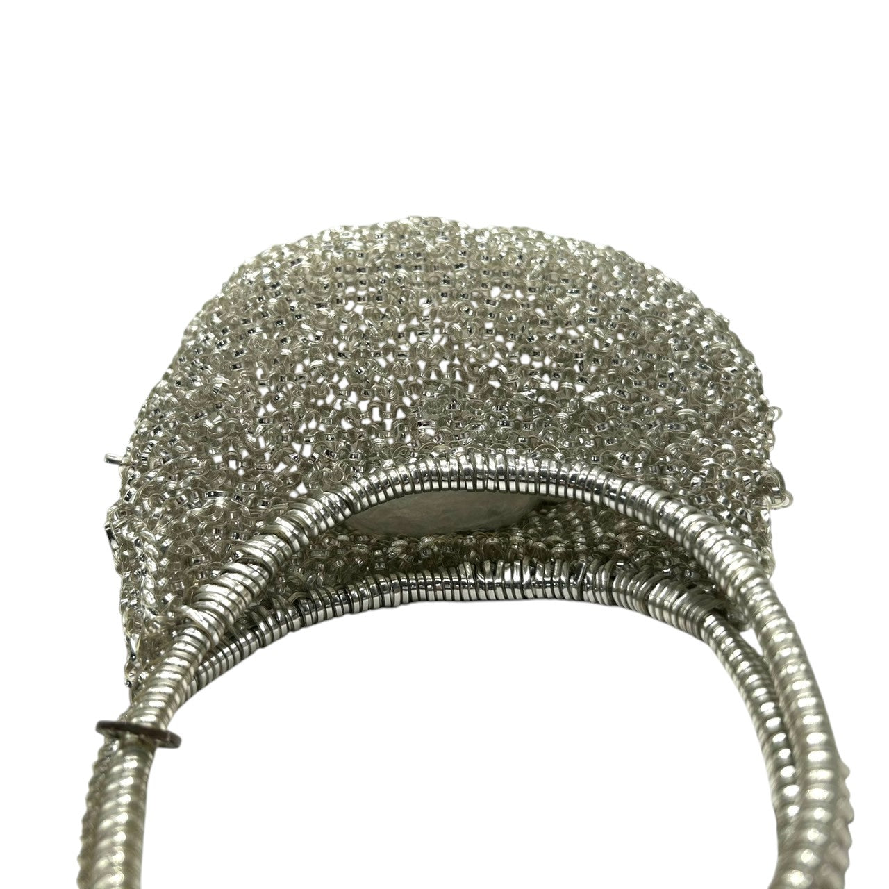 【新品同様】アンテプリマ ワイヤーバッグ スタンダード ラウンド ハンドバッグ シルバー ワンショルダー 肩掛け レディース リングロゴ ラインストーン パーティーバッグ エレガント フォーマル キラキラ クリーニング済み M