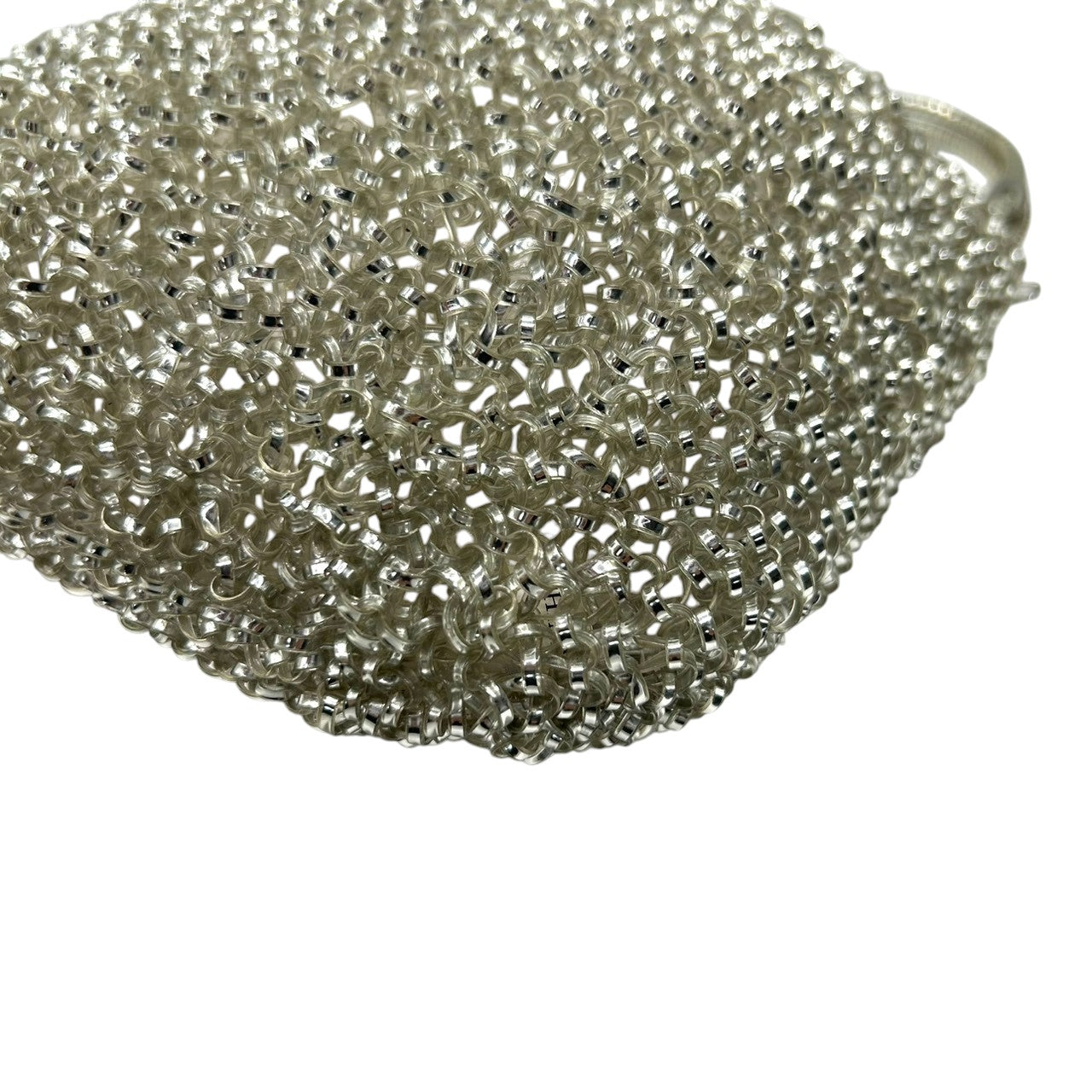 【新品同様】アンテプリマ ワイヤーバッグ スタンダード ラウンド ハンドバッグ シルバー ワンショルダー 肩掛け レディース リングロゴ ラインストーン パーティーバッグ エレガント フォーマル キラキラ クリーニング済み M