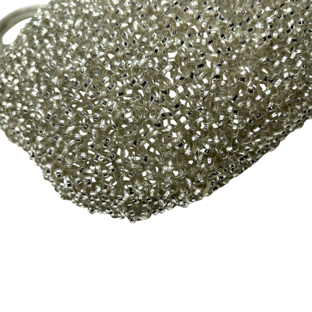 【新品同様】アンテプリマ ワイヤーバッグ スタンダード ラウンド ハンドバッグ シルバー ワンショルダー 肩掛け レディース リングロゴ ラインストーン パーティーバッグ エレガント フォーマル キラキラ クリーニング済み M