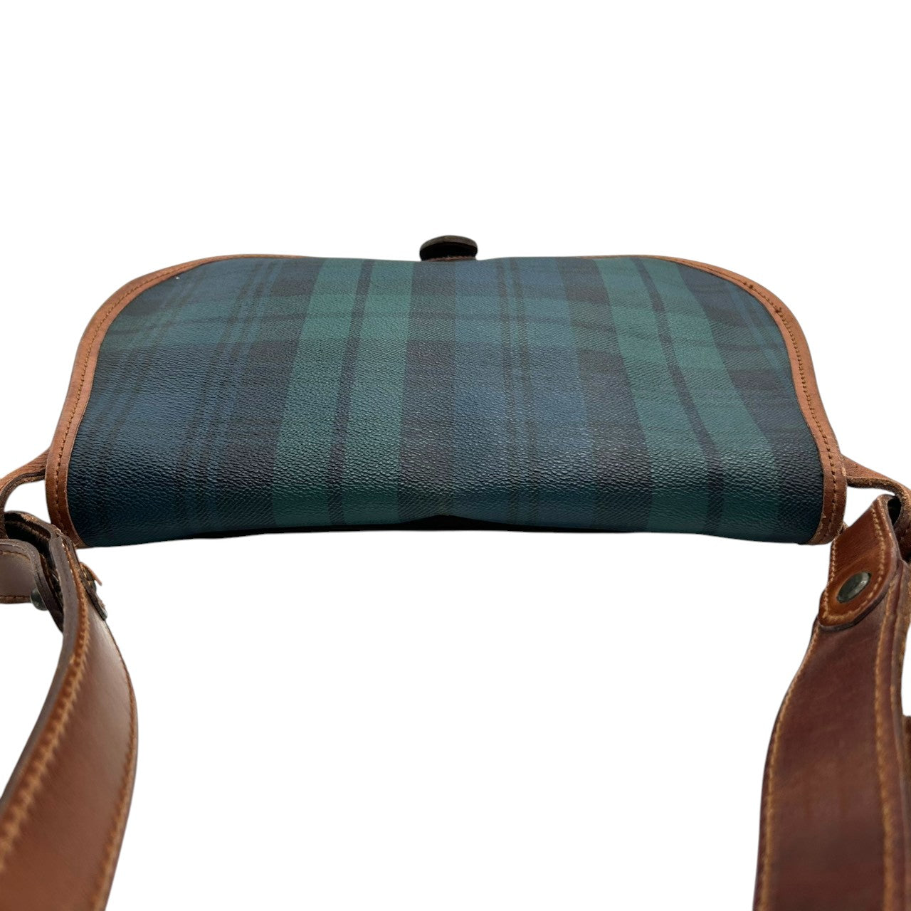 polo ralphlaurent ポロ ラルフローレン ショルダーバッグ PVC レザー タータンチェック グリーン フラップ 斜め掛け可 レディース メンズ ユニセックス ヴィンテージ ビンテージ M