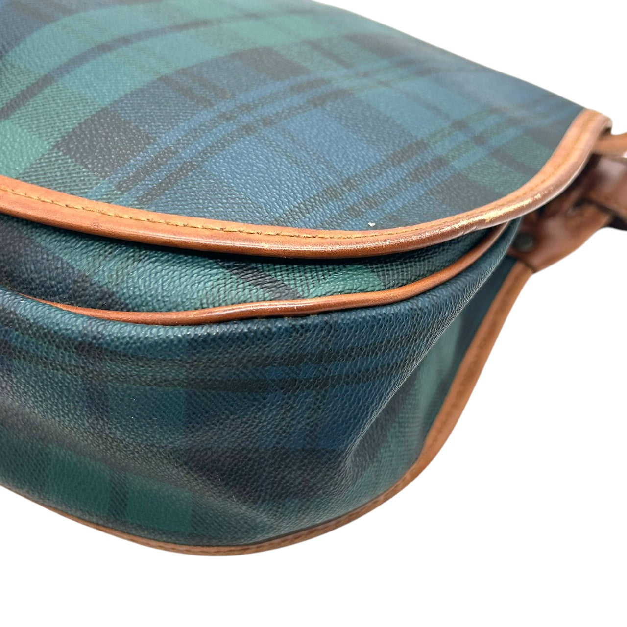 polo ralphlaurent ポロ ラルフローレン ショルダーバッグ PVC レザー タータンチェック グリーン フラップ 斜め掛け可 レディース メンズ ユニセックス ヴィンテージ ビンテージ M