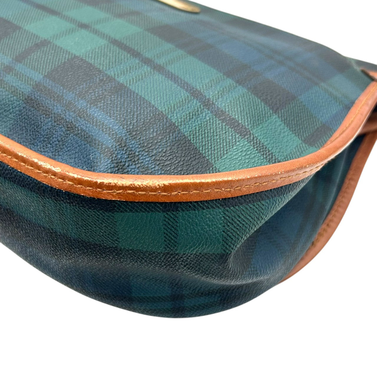 polo ralphlaurent ポロ ラルフローレン ショルダーバッグ PVC レザー タータンチェック グリーン フラップ 斜め掛け可 レディース メンズ ユニセックス ヴィンテージ ビンテージ M