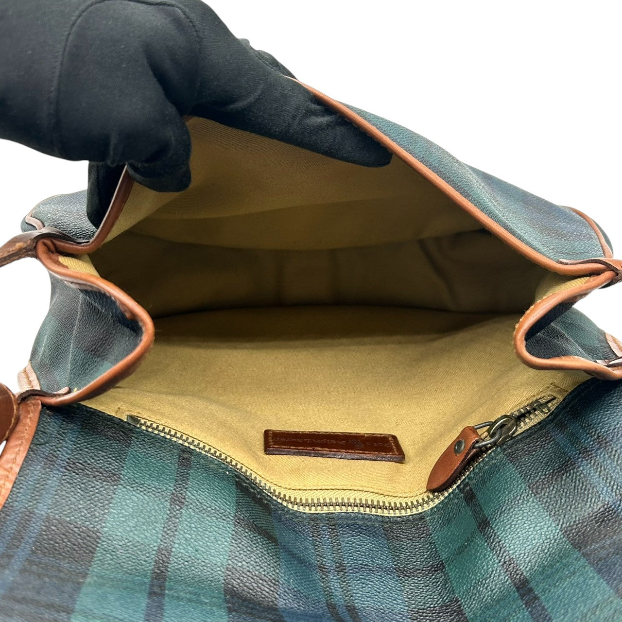 polo ralphlaurent ポロ ラルフローレン ショルダーバッグ PVC レザー タータンチェック グリーン フラップ 斜め掛け可 レディース メンズ ユニセックス ヴィンテージ ビンテージ M