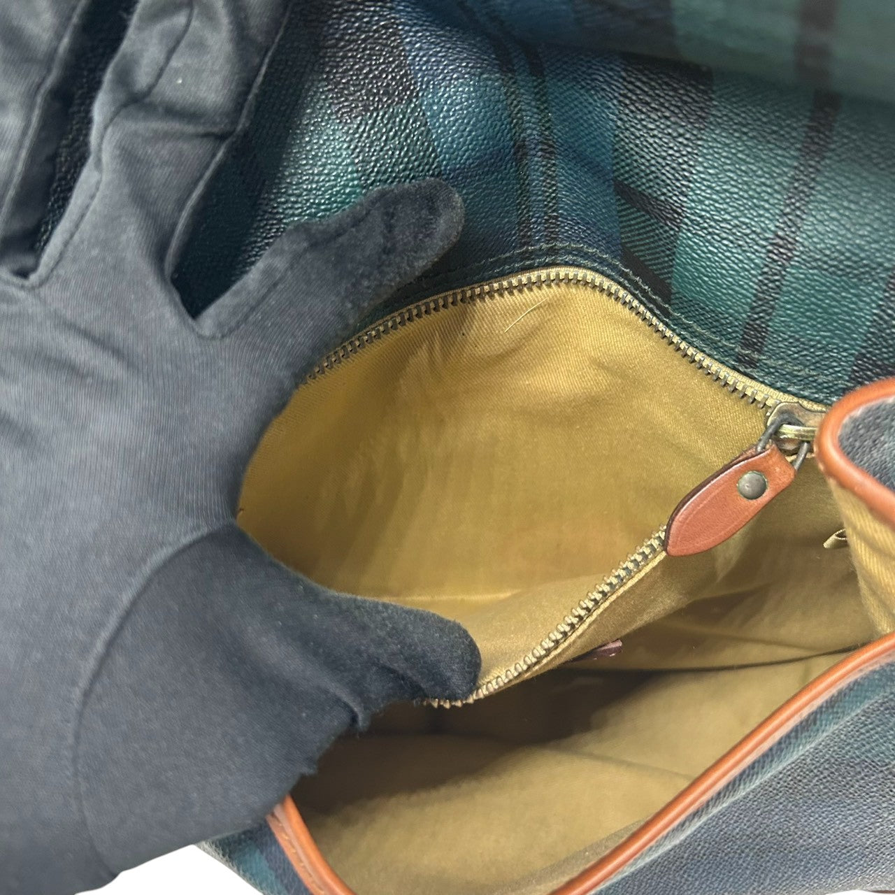 polo ralphlaurent ポロ ラルフローレン ショルダーバッグ PVC レザー タータンチェック グリーン フラップ 斜め掛け可 レディース メンズ ユニセックス ヴィンテージ ビンテージ M