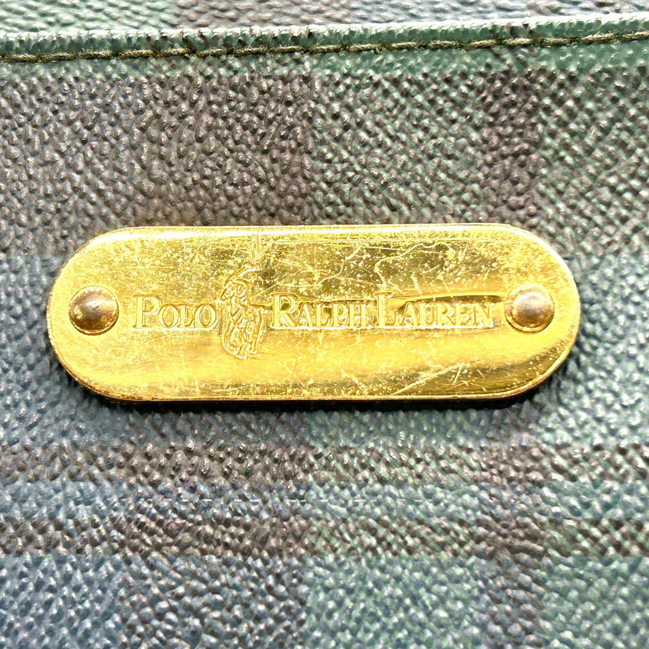 polo ralphlaurent ポロ ラルフローレン ショルダーバッグ PVC レザー タータンチェック グリーン フラップ 斜め掛け可 レディース メンズ ユニセックス ヴィンテージ ビンテージ M
