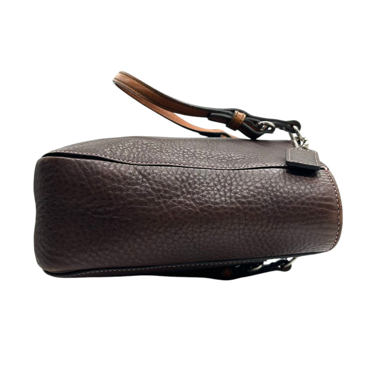 【美品】コーチ トートバッグ 8A44 レザー 本革 ブラウン A4収納可 大容量 ワンショルダー 肩掛け ビジネスバッグ 通勤 通学 レディース 機能的 ステッチ シボ革 上質レザー クラシック ヴィンテージデザイン クリーニング済み U4