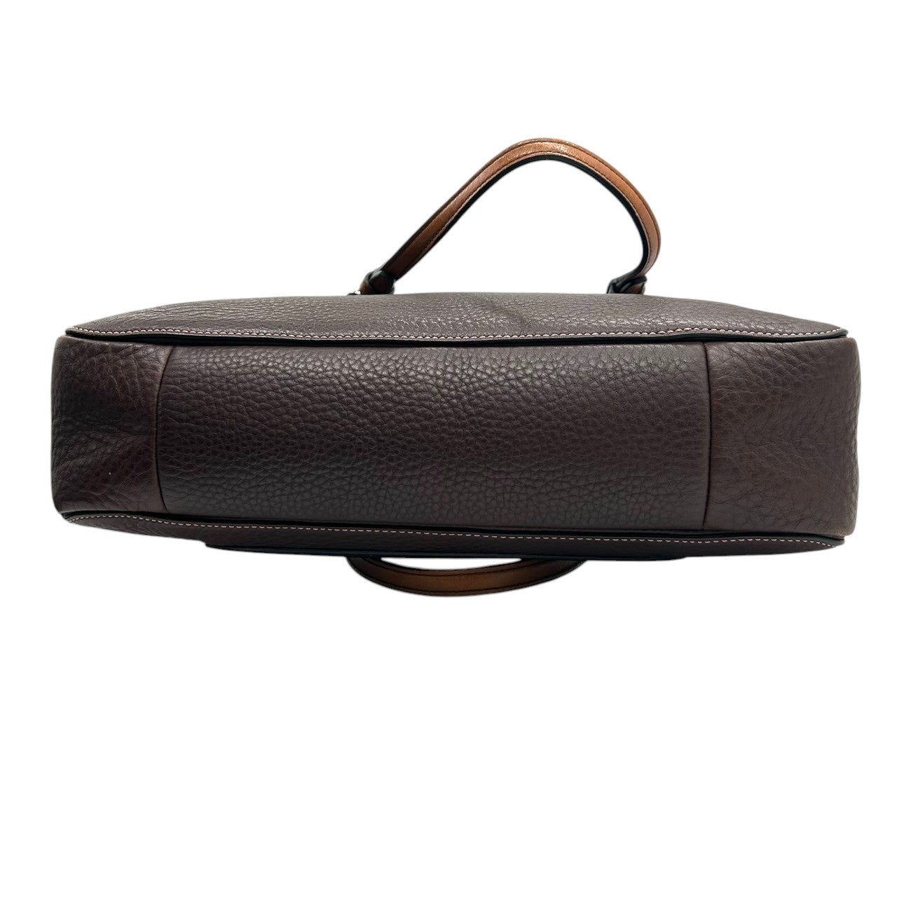 【美品】コーチ トートバッグ 8A44 レザー 本革 ブラウン A4収納可 大容量 ワンショルダー 肩掛け ビジネスバッグ 通勤 通学 レディース 機能的 ステッチ シボ革 上質レザー クラシック ヴィンテージデザイン クリーニング済み U4