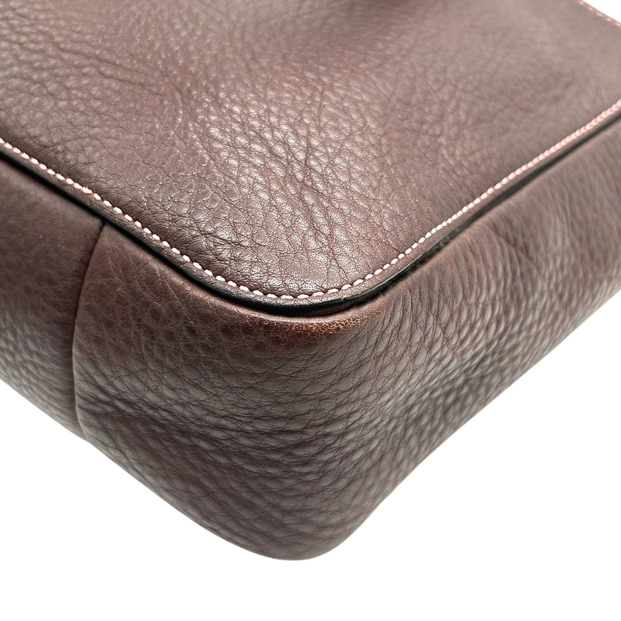 【美品】コーチ トートバッグ 8A44 レザー 本革 ブラウン A4収納可 大容量 ワンショルダー 肩掛け ビジネスバッグ 通勤 通学 レディース 機能的 ステッチ シボ革 上質レザー クラシック ヴィンテージデザイン クリーニング済み U4