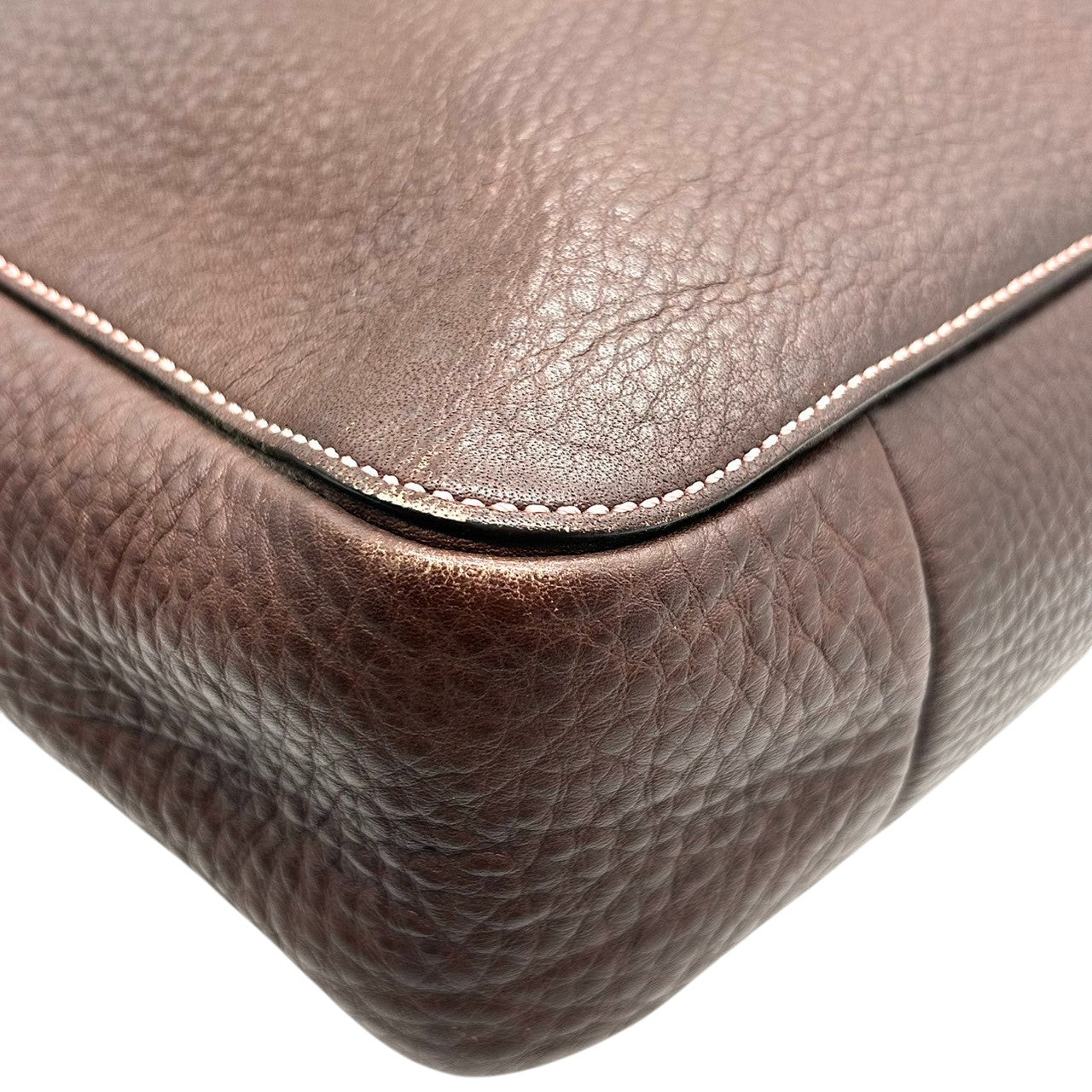 【美品】コーチ トートバッグ 8A44 レザー 本革 ブラウン A4収納可 大容量 ワンショルダー 肩掛け ビジネスバッグ 通勤 通学 レディース 機能的 ステッチ シボ革 上質レザー クラシック ヴィンテージデザイン クリーニング済み U4