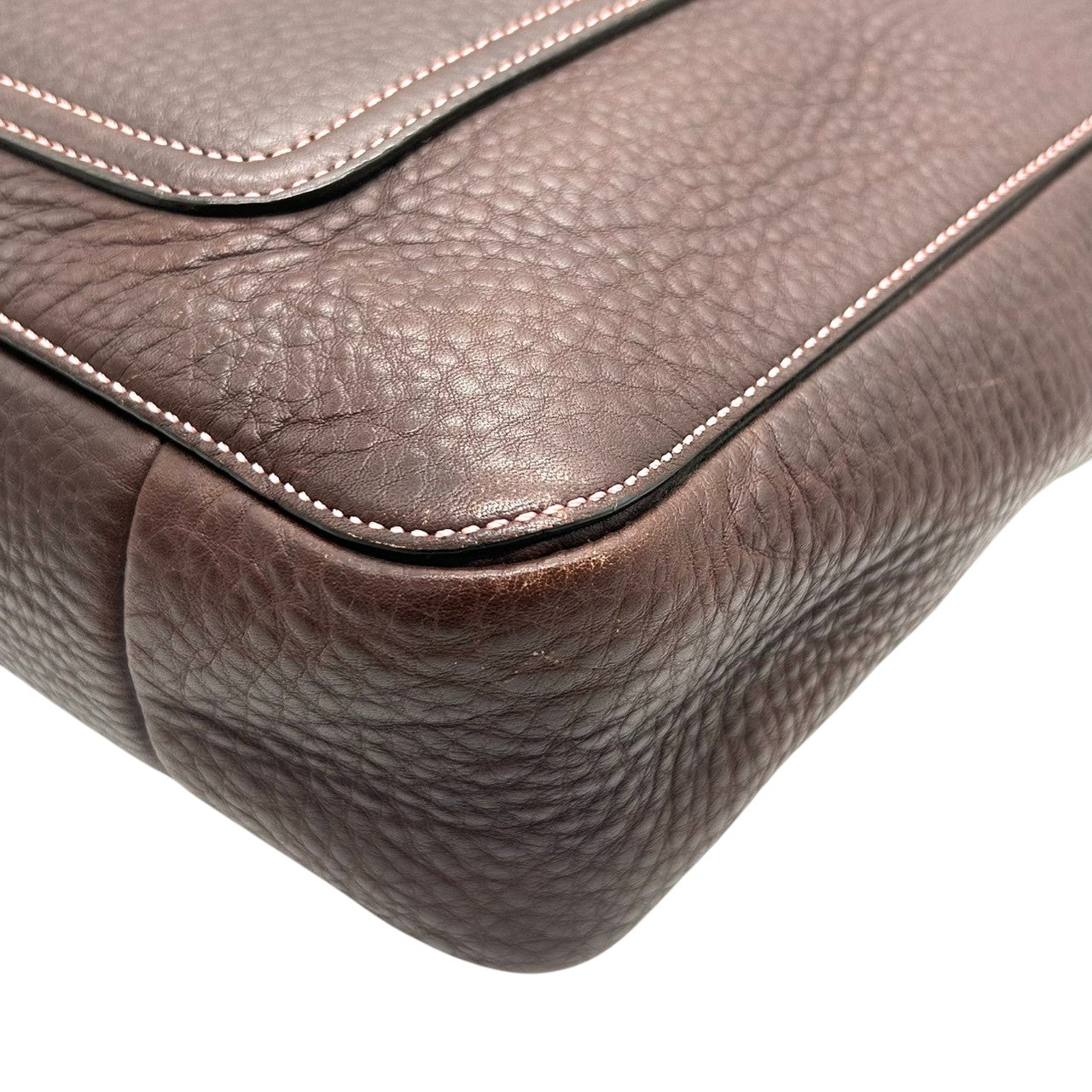 【美品】コーチ トートバッグ 8A44 レザー 本革 ブラウン A4収納可 大容量 ワンショルダー 肩掛け ビジネスバッグ 通勤 通学 レディース 機能的 ステッチ シボ革 上質レザー クラシック ヴィンテージデザイン クリーニング済み U4