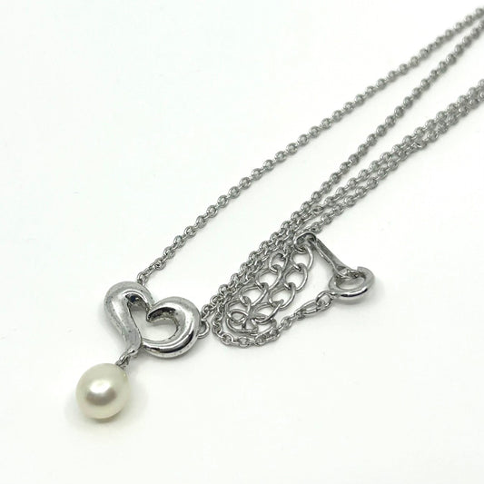 美品 タサキ TASAKI ネックレス パール シルバー ハートモチーフ ペンダント ジュエリー アクセサリー レディース I9