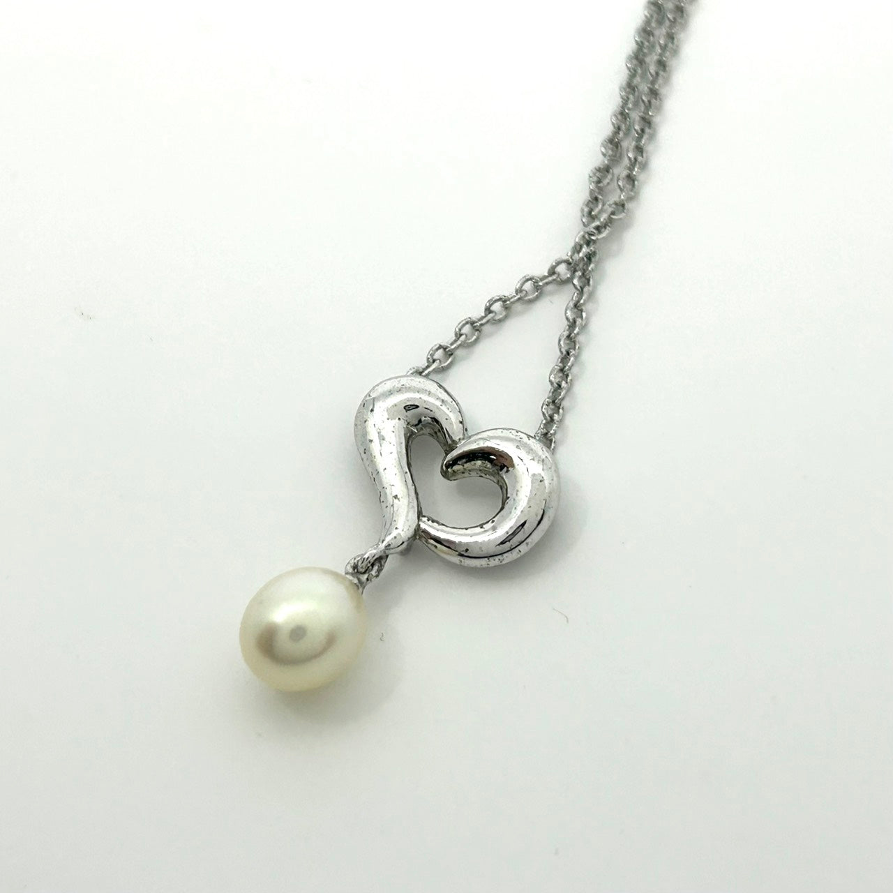 美品 タサキ TASAKI ネックレス パール シルバー ハートモチーフ ペンダント ジュエリー アクセサリー レディース I9