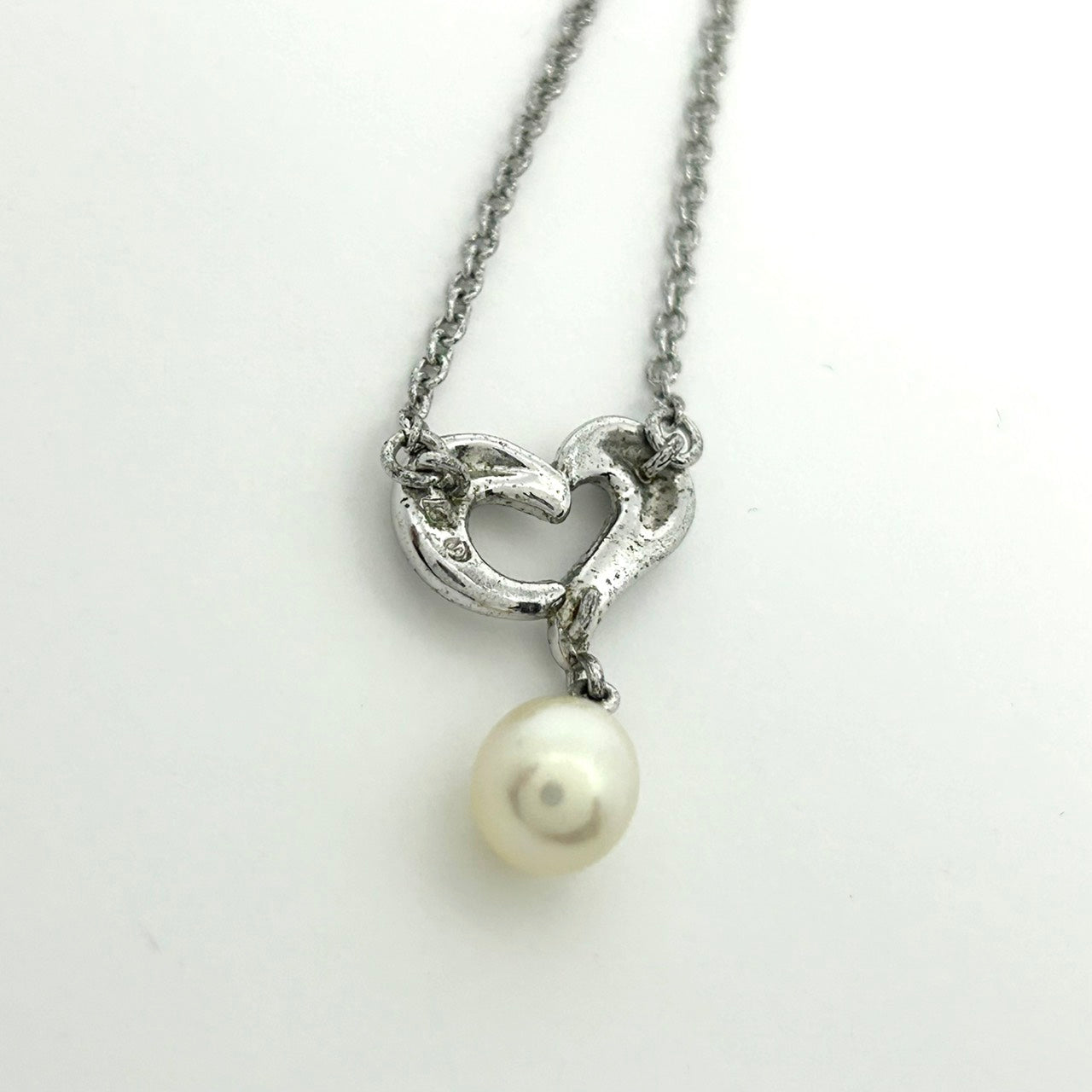 美品 タサキ TASAKI ネックレス パール シルバー ハートモチーフ ペンダント ジュエリー アクセサリー レディース I9