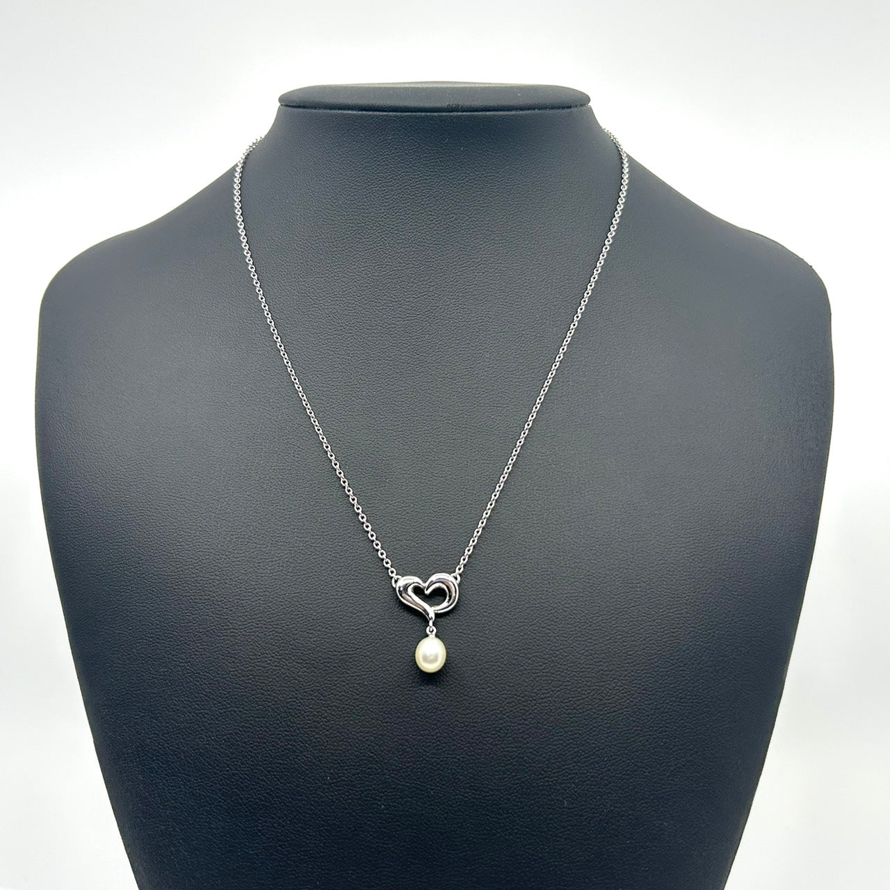 美品 タサキ TASAKI ネックレス パール シルバー ハートモチーフ ペンダント ジュエリー アクセサリー レディース I9