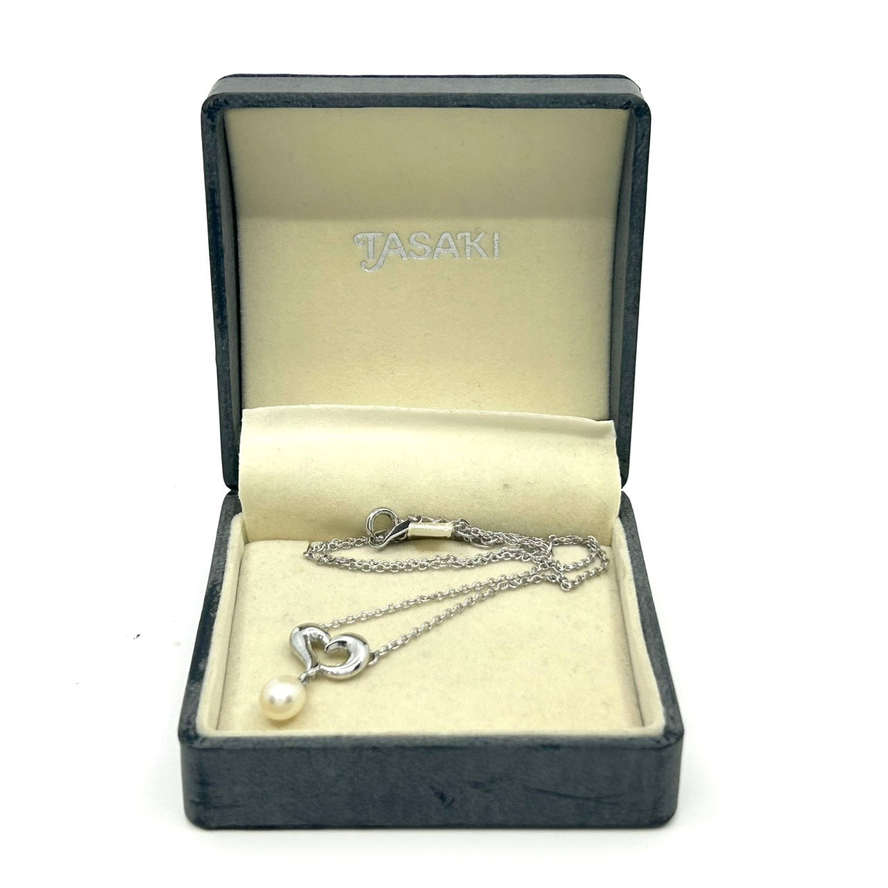 美品 タサキ TASAKI ネックレス パール シルバー ハートモチーフ ペンダント ジュエリー アクセサリー レディース I9