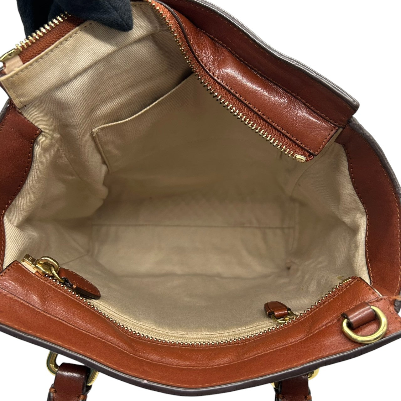 コーチ 2WAY トートバッグ ハンドバッグ ショルダーバッグ レザー 本革 ブラウン 斜め掛け可 タッセルチャーム付き レディース ミニトート コンパクト 通勤 カジュアル エレガント ロゴプレート 上質レザー 自立可 クリーニング済み s53