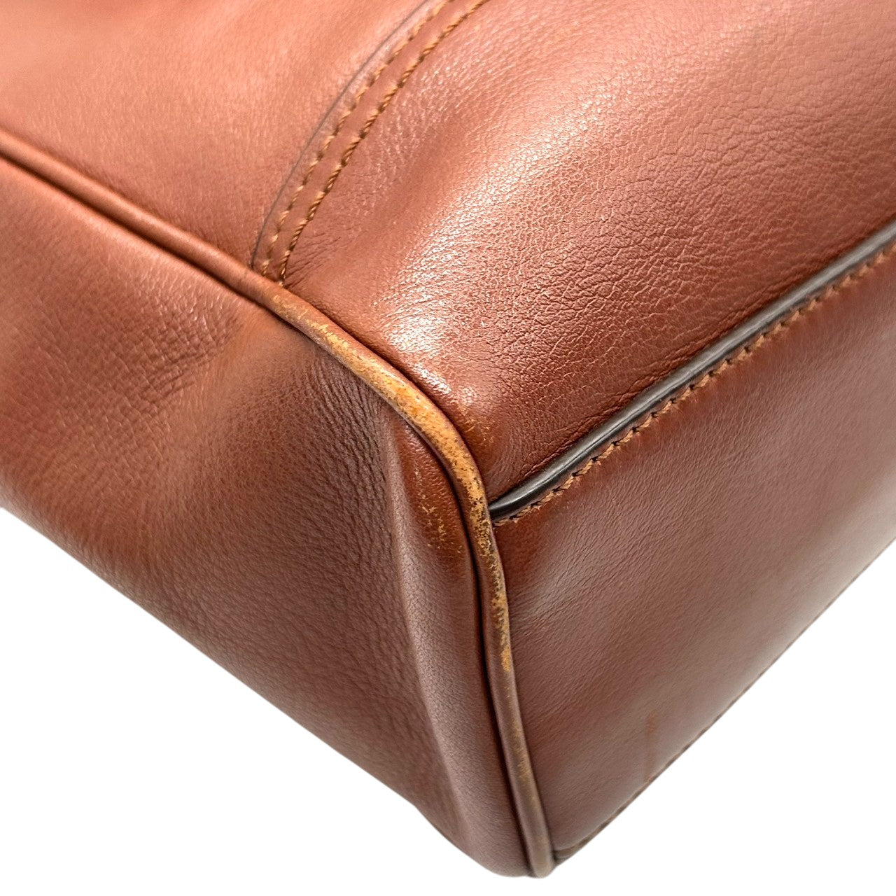 コーチ 2WAY トートバッグ ハンドバッグ ショルダーバッグ レザー 本革 ブラウン 斜め掛け可 タッセルチャーム付き レディース ミニトート コンパクト 通勤 カジュアル エレガント ロゴプレート 上質レザー 自立可 クリーニング済み s53