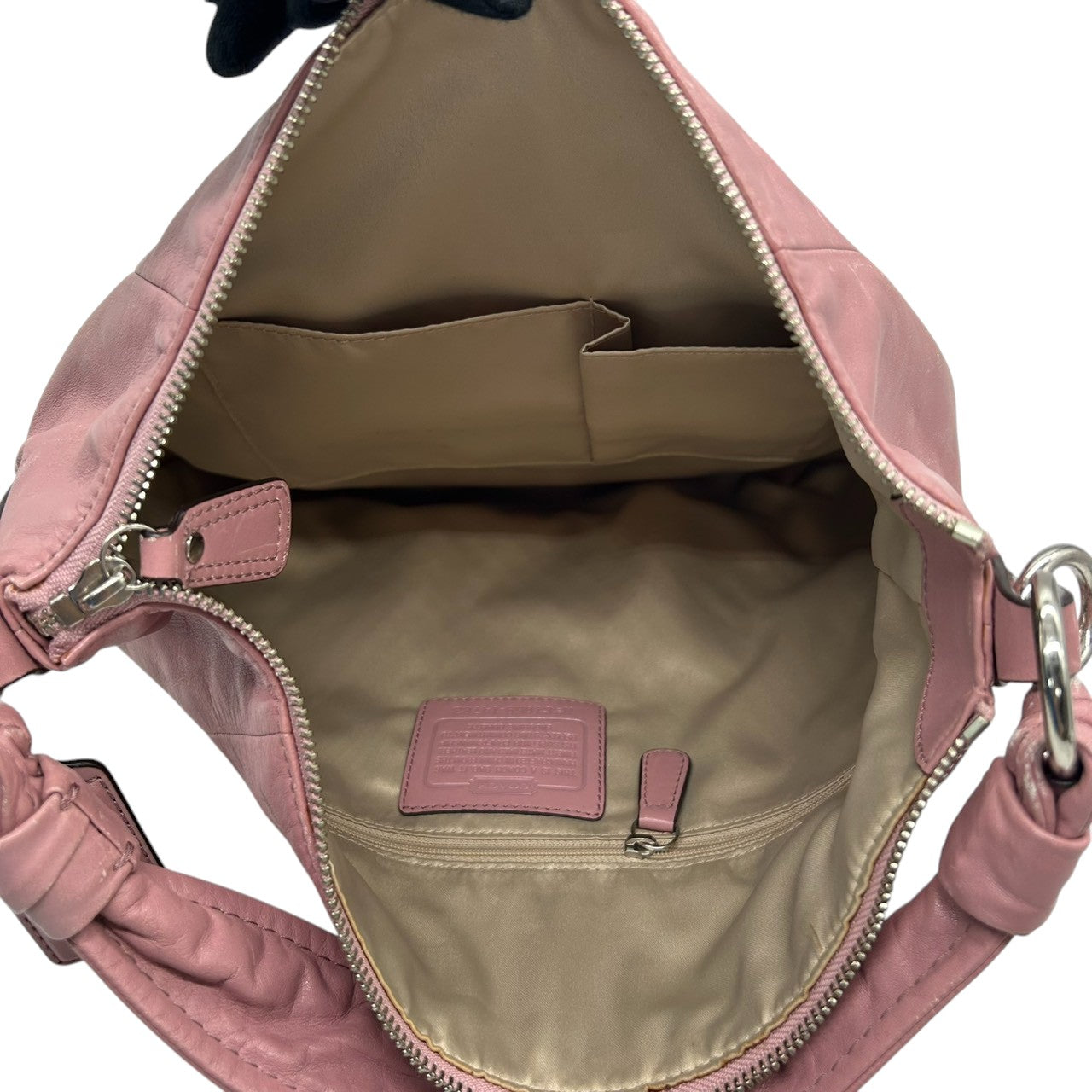 コーチ 2WAY ショルダーバッグ 14783 レザー 本革 ピンク A4収納可 大容量 斜め掛け可 レディース ハンドバッグ ターンロック フェミニン エレガント 通勤 通学 チャーム付き ロゴ クリーニング済み s53