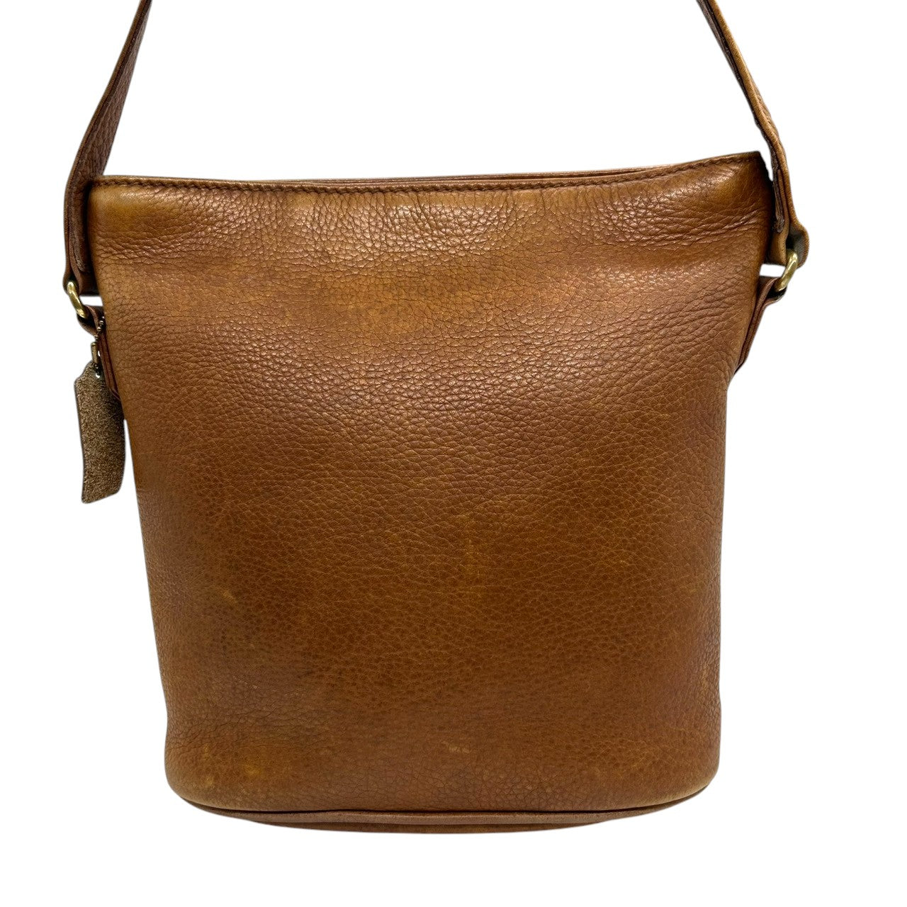 オールドコーチ ショルダーバッグ 4907 ヴィンテージ グラブタンレザー 本革 ブラウン バケツ型 斜め掛け可 レディース メンズ ユニセックス 90年代 USA製 クラシックデザイン チャーム付き レトロ COACH vintage s53