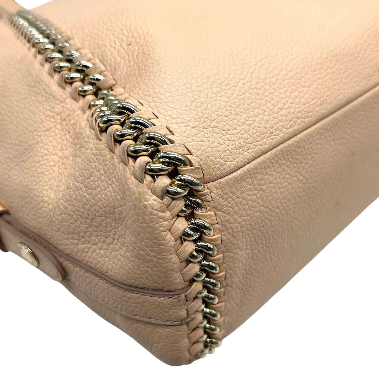 コーチ 2WAY トートバッグ 34339 レザー ピンクベージュ チェーンデザイン A4収納可 大容量 斜め掛け可 レディース ハンドバッグ ビジネス 通勤 通学 エレガント フェミニン チャーム付き クリーニング済み s53