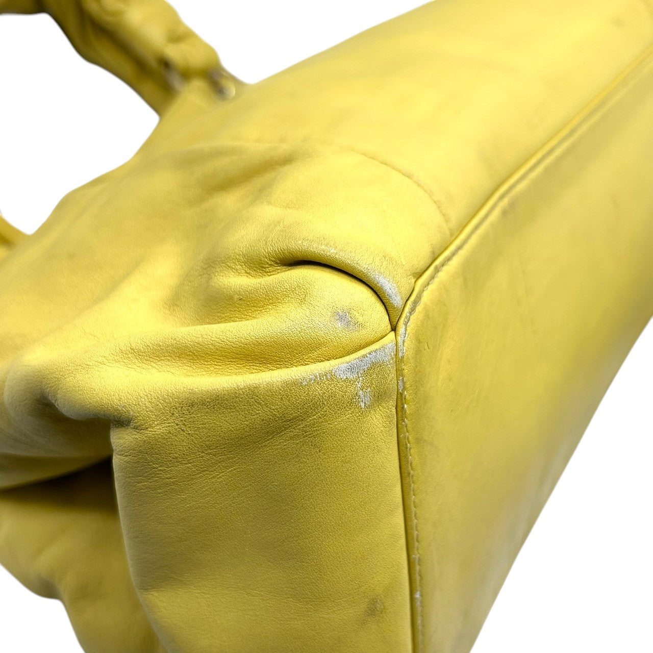 コーチ ハンドバッグ ブルック 13437 レザー 本革 イエロー がま口 キスロック ワンショルダー 大容量 レディース チャーム付き ギャザーデザイン フェミニン エレガント COACH ホーボーバッグ ゴールド金具 クリーニング済み s40