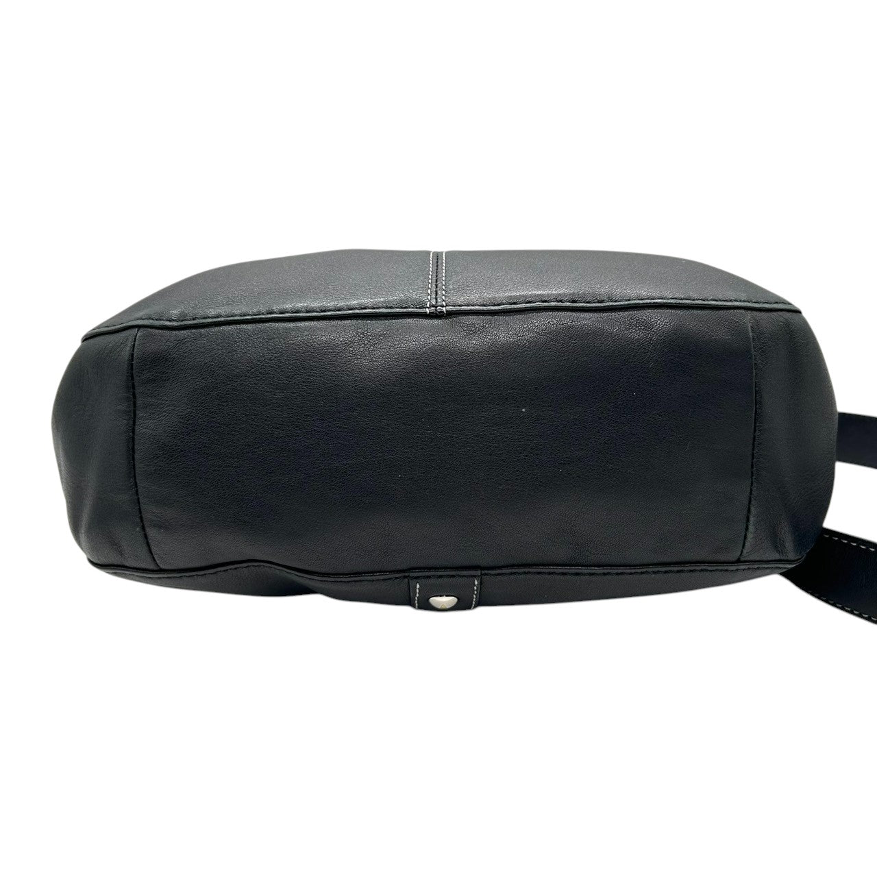 【美品】コーチ ショルダーバッグ F14018 レザー 本革 ブラック 大容量 A4収納可 斜め掛け可 レディース ホーボーバッグ クラシック シンプルデザイン 通勤 通学 ビジネス シルバー金具 ステッチ クリーニング済み s63