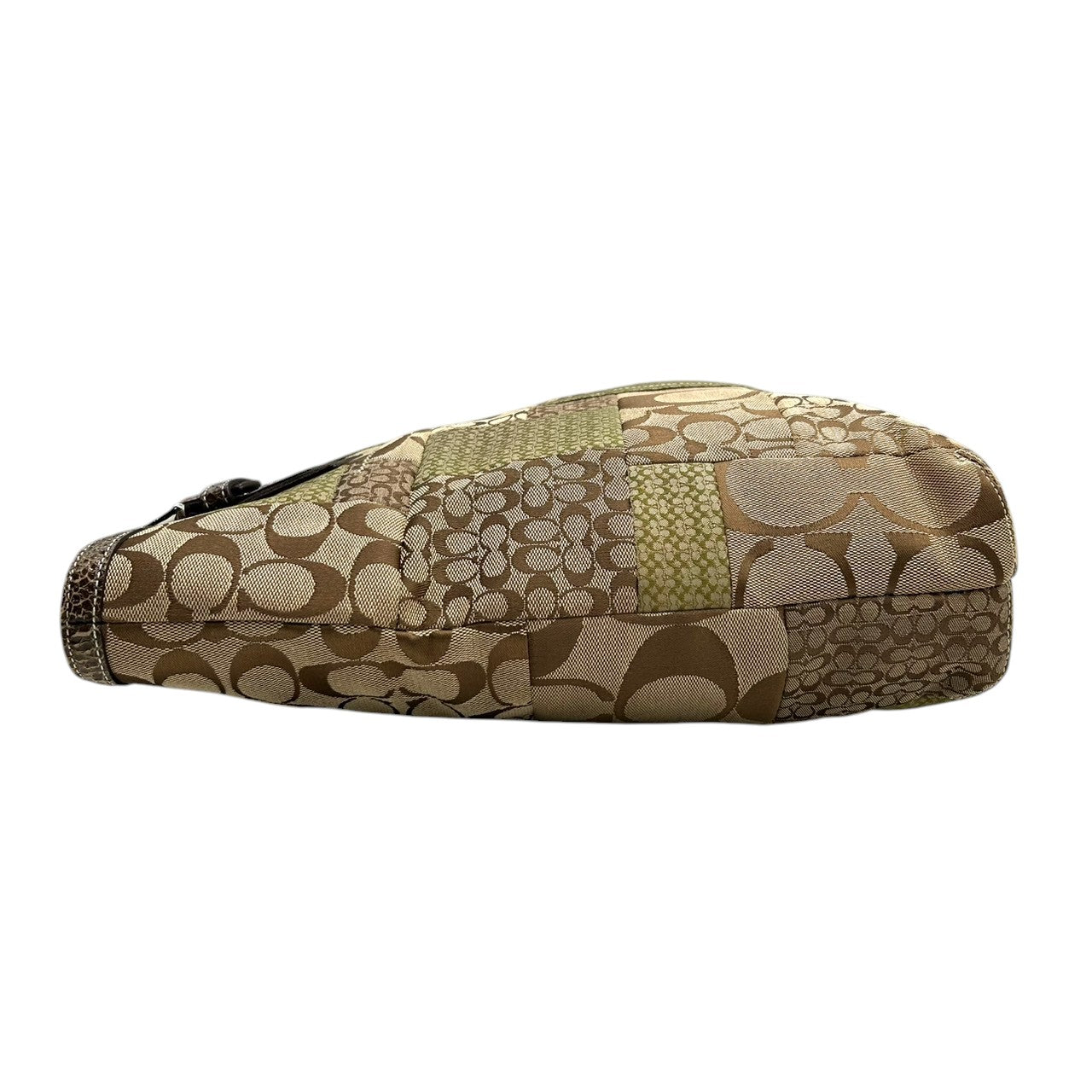 【未使用級】 COACH コーチ トートバッグ 10089 パッチワーク シグネチャー キャンバス 型押しレザー ブラウン A4収納可 大容量 ワンショルダー 肩掛け レディース ハンドバッグ チャーム付き エレガント クラシックデザイン s67