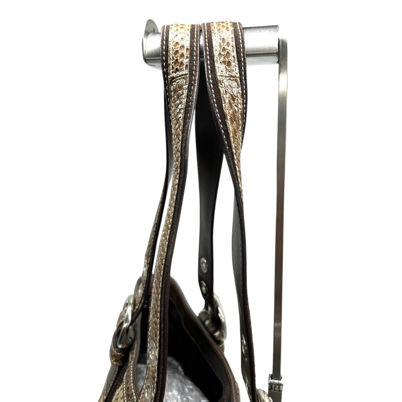 【未使用級】 COACH コーチ トートバッグ 10089 パッチワーク シグネチャー キャンバス 型押しレザー ブラウン A4収納可 大容量 ワンショルダー 肩掛け レディース ハンドバッグ チャーム付き エレガント クラシックデザイン s67