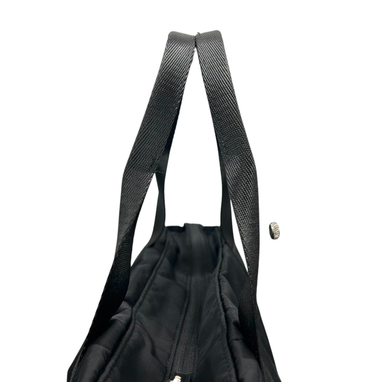 【未使用級】トッカ 2WAY トートバッグ ナイロン ブラック A4収納可 斜め掛け可 レディース ハンドバッグ ショルダーバッグ ロゴ マザーズバッグ 通勤 通学 軽量 エレガント フェミニン サイドギャザー 自立可 ゴールド金具 クリーニング済み s21