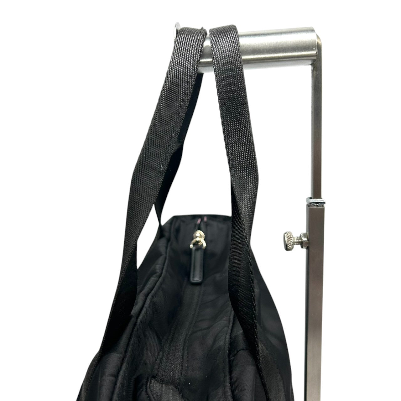 【未使用級】トッカ 2WAY トートバッグ ナイロン ブラック A4収納可 斜め掛け可 レディース ハンドバッグ ショルダーバッグ ロゴ マザーズバッグ 通勤 通学 軽量 エレガント フェミニン サイドギャザー 自立可 ゴールド金具 クリーニング済み s21