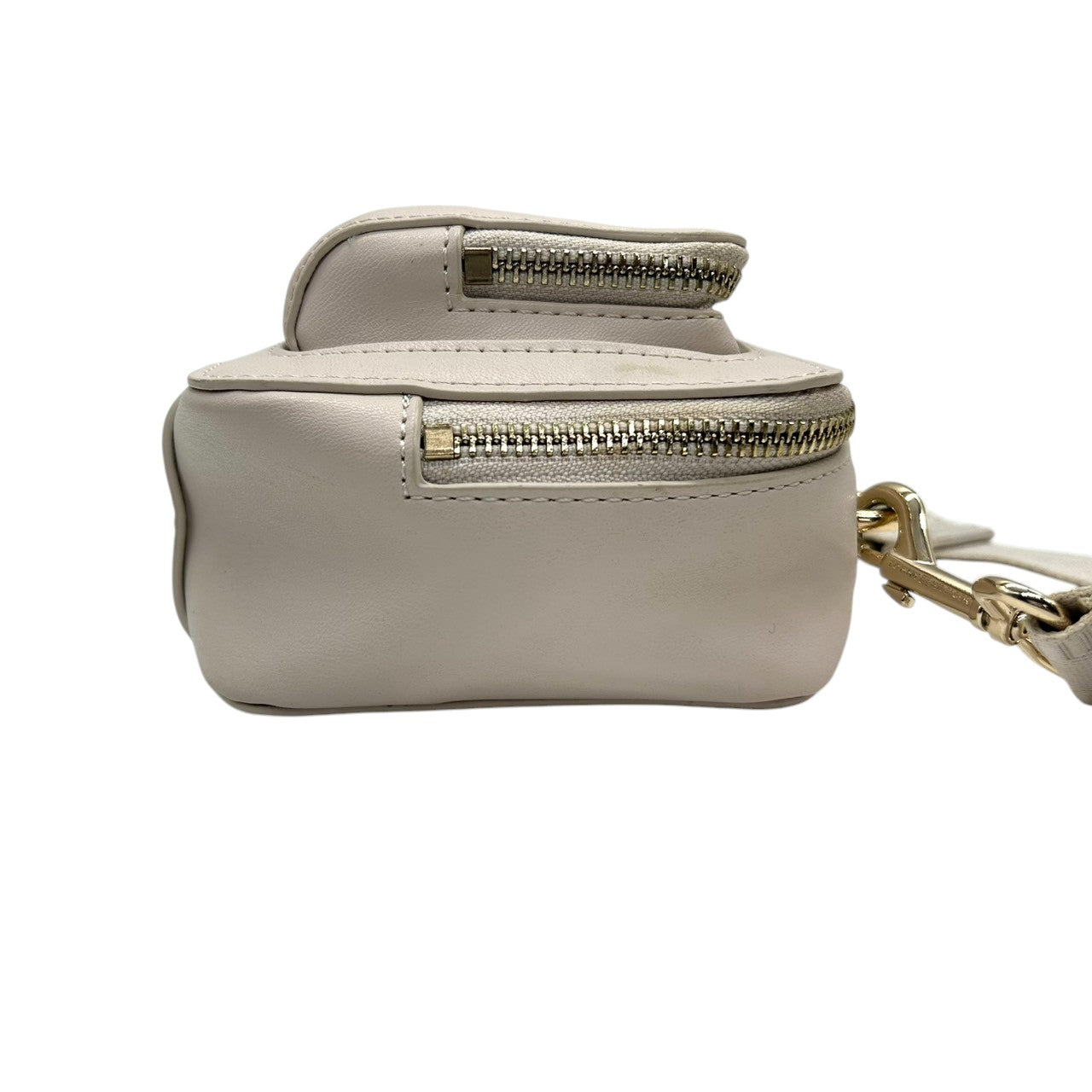 【美品】トミーヒルフィガー ショルダーバッグ レザー 本革 ホワイト THロゴ カメラバッグ ポシェット 斜め掛け可 レディース コンパクト ミニショルダー ゴールド金具 カジュアル スポーティー デイリーユース ワイドストラップ クリーニング済み s21