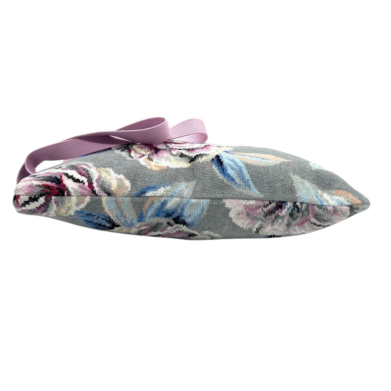 【未使用級】 FEILER ローランサン フェイラー トートバッグ シェニール織 花柄 ローズ グレー A4収納可 大容量 肩掛け ワンショルダー レディース ハンドバッグ エレガント フェミニン 上品 軽量 お出かけ デイリーユース クリーニング済み s21