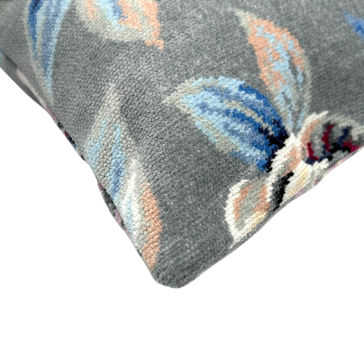 【未使用級】 FEILER ローランサン フェイラー トートバッグ シェニール織 花柄 ローズ グレー A4収納可 大容量 肩掛け ワンショルダー レディース ハンドバッグ エレガント フェミニン 上品 軽量 お出かけ デイリーユース クリーニング済み s21